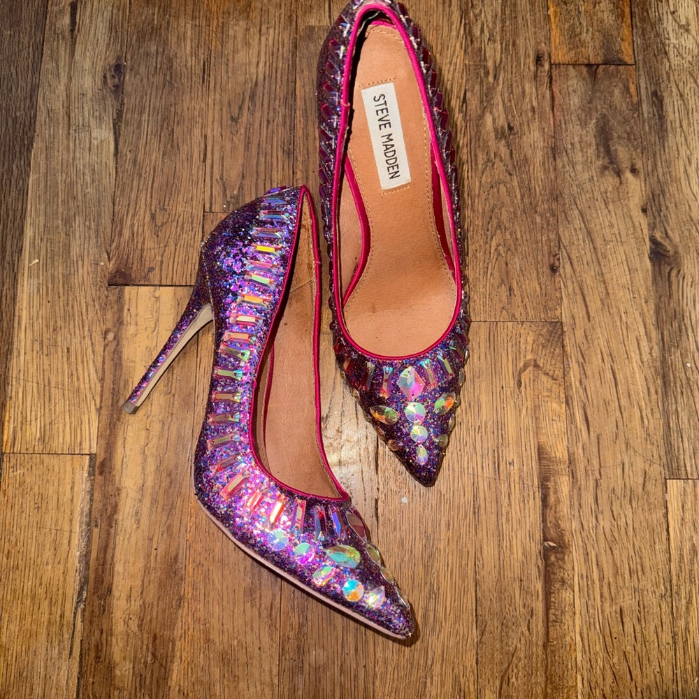 Steve Madden Purple Glitter Women's Heels